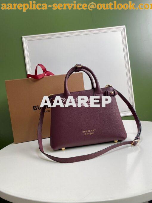 Replica Burberry The Small Banner in Leather and House Check Wine 2