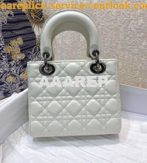 Replica Lady Dior My ABCdior Bag Latte Cannage Lambskin with Ruthenium 9
