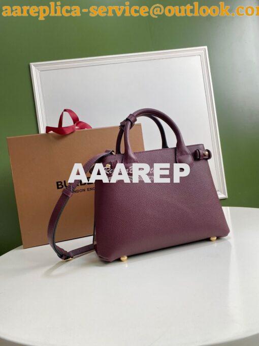 Replica Burberry The Small Banner in Leather and House Check Wine 3