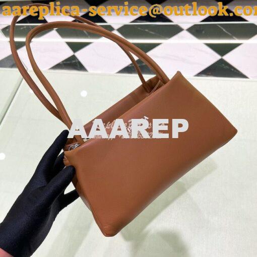 Replica Prada Small Leather Bag 1BA368 Brown 3