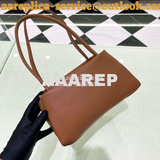 Replica Prada Small Leather Bag 1BA368 Brown 5