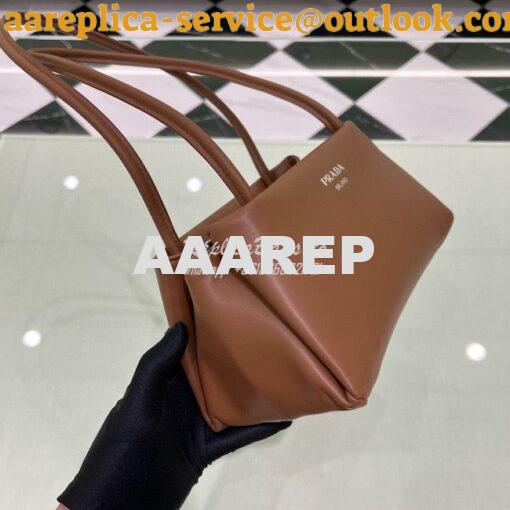Replica Prada Small Leather Bag 1BA368 Brown 7