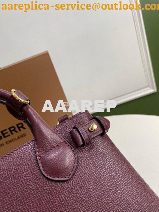 Replica Burberry The Small Banner in Leather and House Check Wine 6