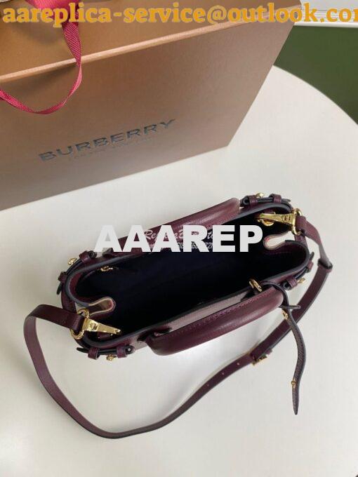 Replica Burberry The Small Banner in Leather and House Check Wine 7