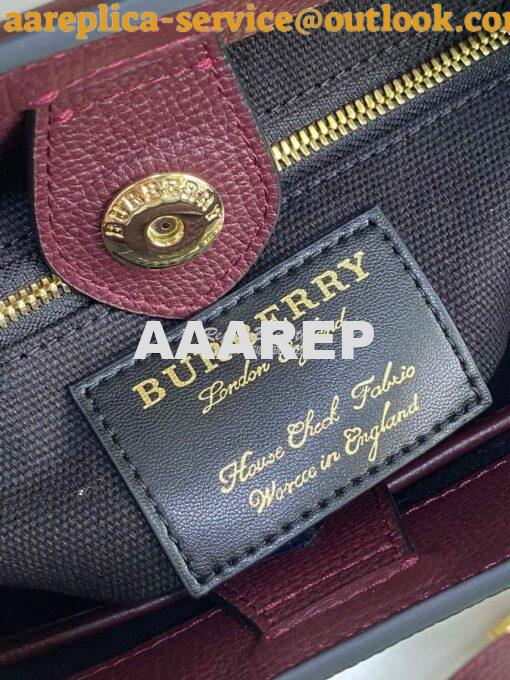 Replica Burberry The Small Banner in Leather and House Check Wine 8