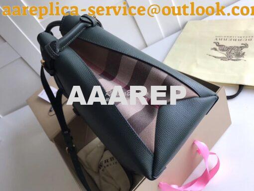 Replica Burberry The Small Banner in Leather and House Check Green 4