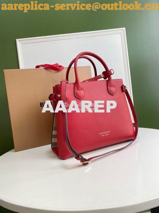 Replica Burberry The Small Banner in Leather and House Check Red 2
