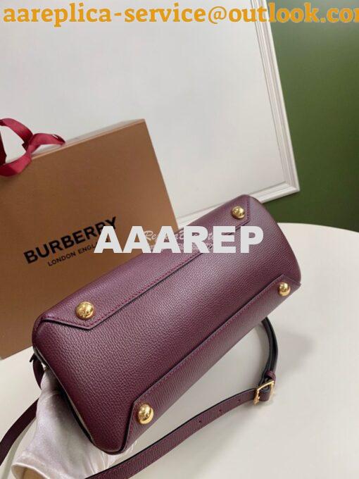 Replica Burberry The Small Banner in Leather and House Check Wine 10