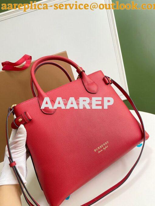 Replica Burberry The Small Banner in Leather and House Check Red 3