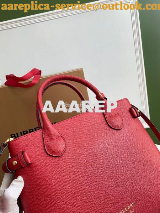 Replica Burberry The Small Banner in Leather and House Check Red 4