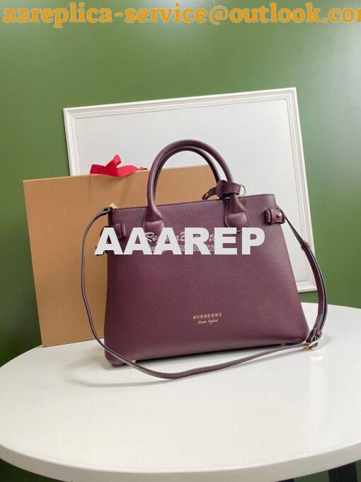 Replica Burberry The Small Banner in Leather and House Check Wine 11