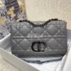 Replica Dior Large Caro Bag Black Quilted Macrocannage Calfskin with R 11