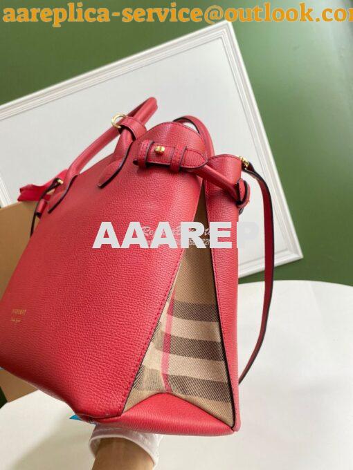 Replica Burberry The Small Banner in Leather and House Check Red 5