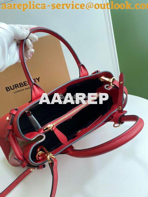 Replica Burberry The Small Banner in Leather and House Check Red 7