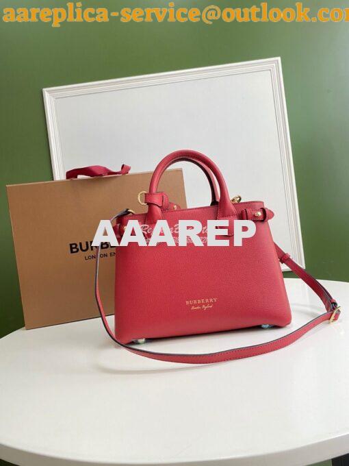 Replica Burberry The Small Banner in Leather and House Check Red 9
