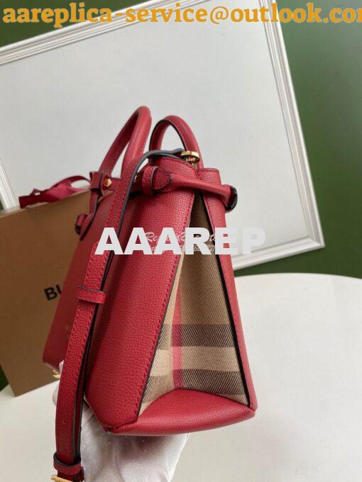 Replica Burberry The Small Banner in Leather and House Check Red 10