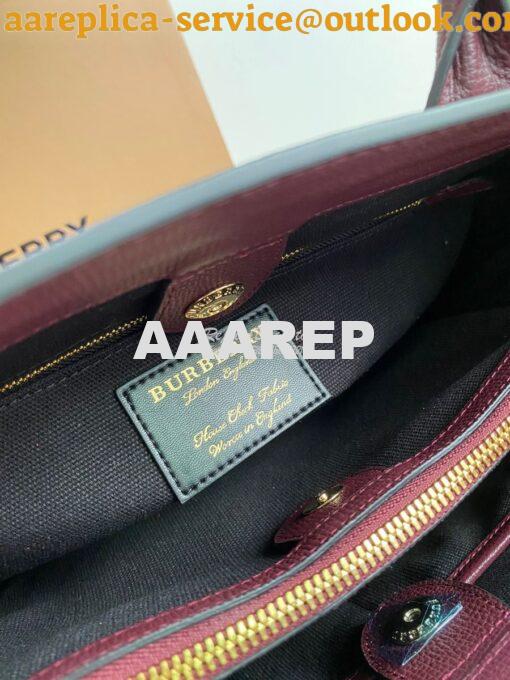 Replica Burberry The Small Banner in Leather and House Check Wine 14