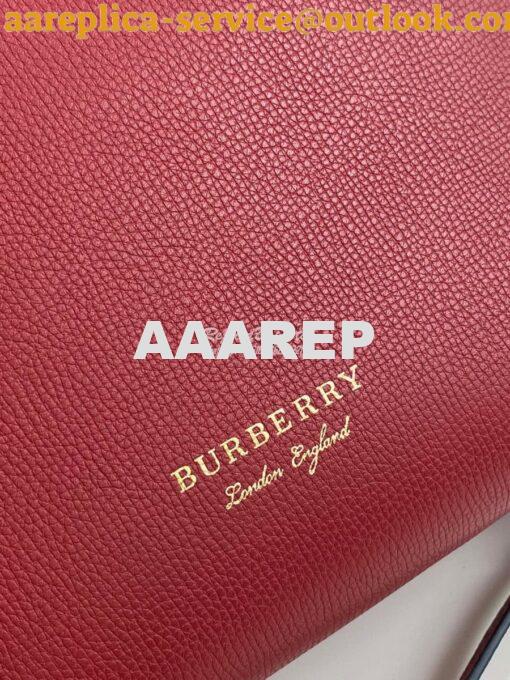 Replica Burberry The Small Banner in Leather and House Check Red 11