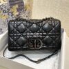 Replica Dior Large Caro Bag Black Quilted Macrocannage Calfskin with R