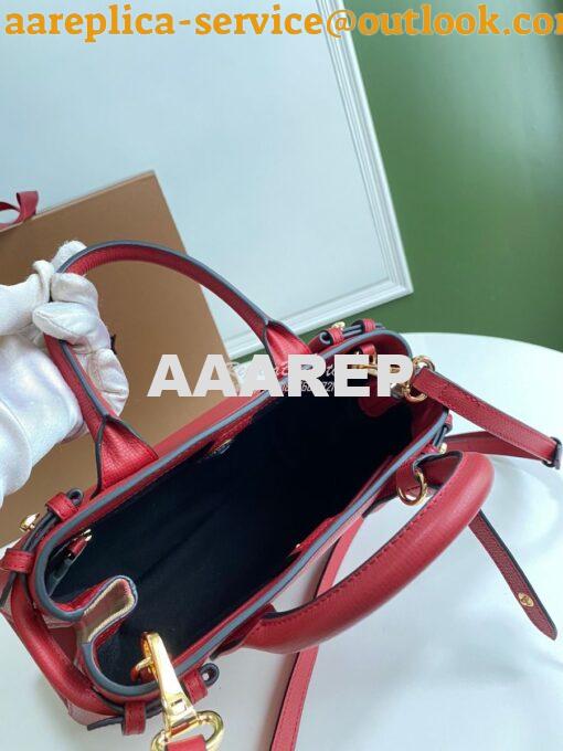 Replica Burberry The Small Banner in Leather and House Check Red 12