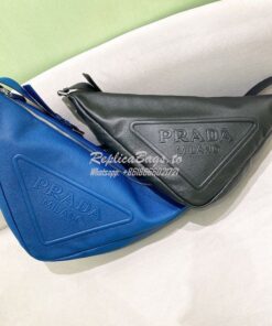 Replica Leather Prada Triangle Bag 2VY007 Black