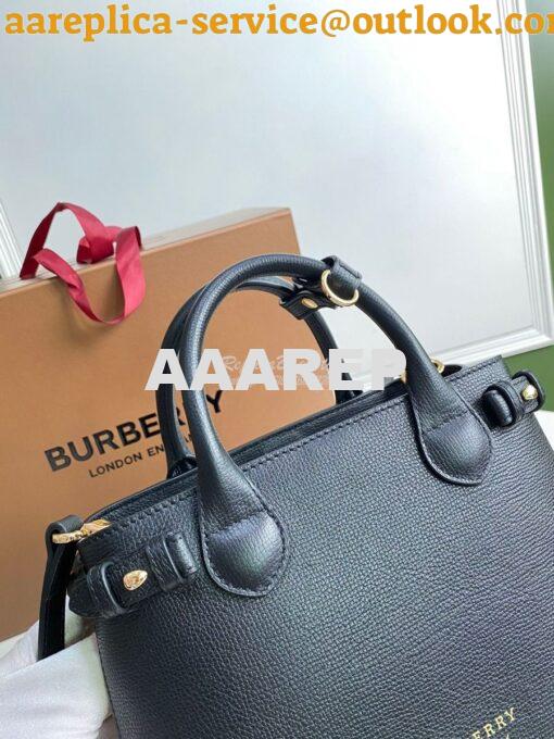 Replica Burberry The Small Banner in Leather and House Check Black 4