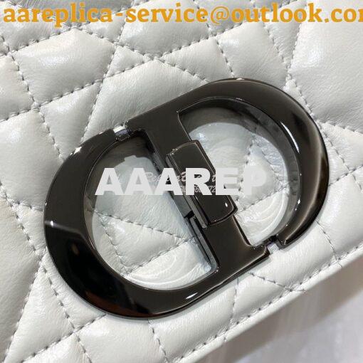Replica Dior Large Caro Bag Latte Quilted Macrocannage Calfskin with R 2