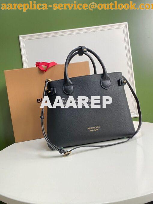 Replica Burberry The Small Banner in Leather and House Check Black 6