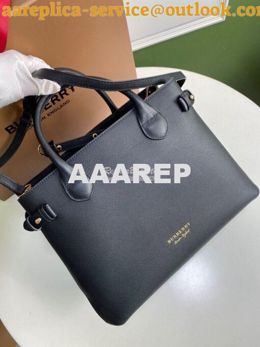 Replica Burberry The Small Banner in Leather and House Check Black 7