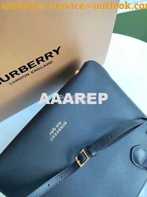 Replica Burberry The Small Banner in Leather and House Check Black 8