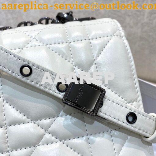 Replica Dior Large Caro Bag Latte Quilted Macrocannage Calfskin with R 3