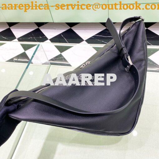 Replica Leather Prada Triangle Bag 2VY007 Black 8