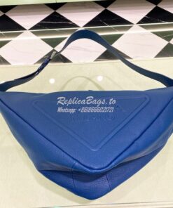 Replica Leather Prada Triangle Bag 2VY007 Bluette 2