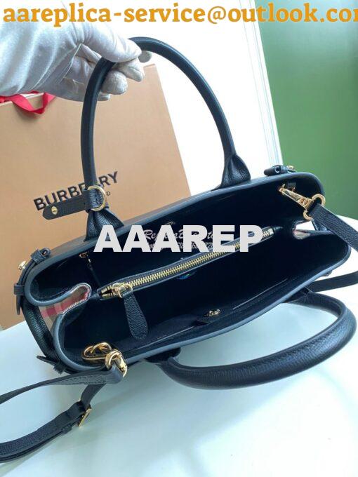 Replica Burberry The Small Banner in Leather and House Check Black 9