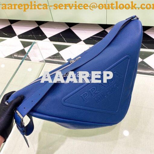 Replica Leather Prada Triangle Bag 2VY007 Bluette 3