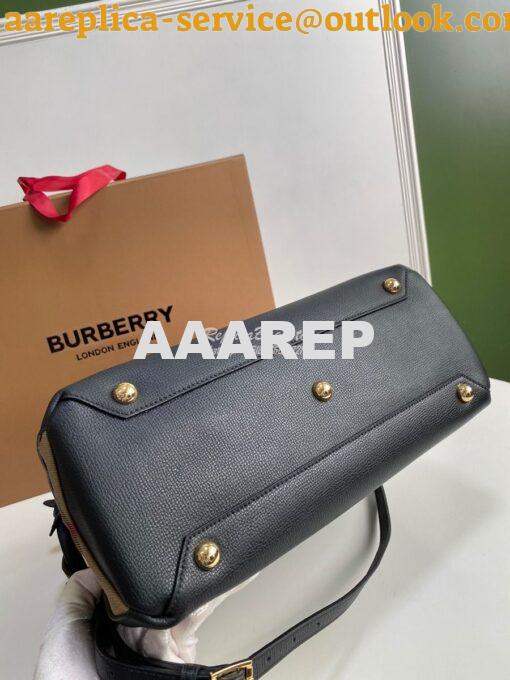Replica Burberry The Small Banner in Leather and House Check Black 13