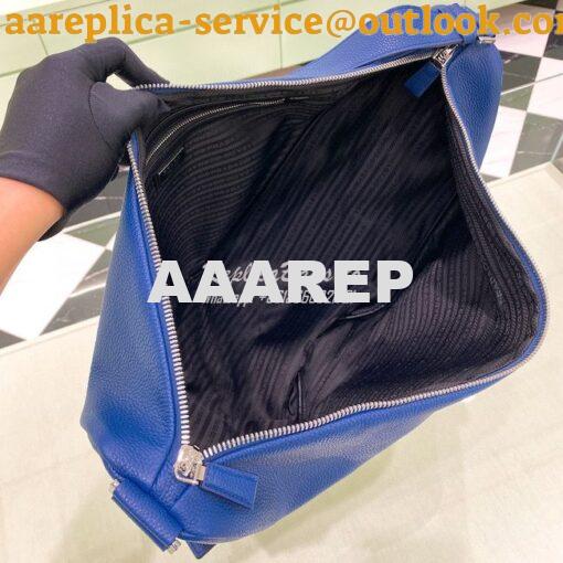 Replica Leather Prada Triangle Bag 2VY007 Bluette 8