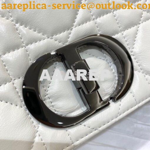 Replica Dior Medium Caro Bag Latte Quilted Macrocannage Calfskin with 3
