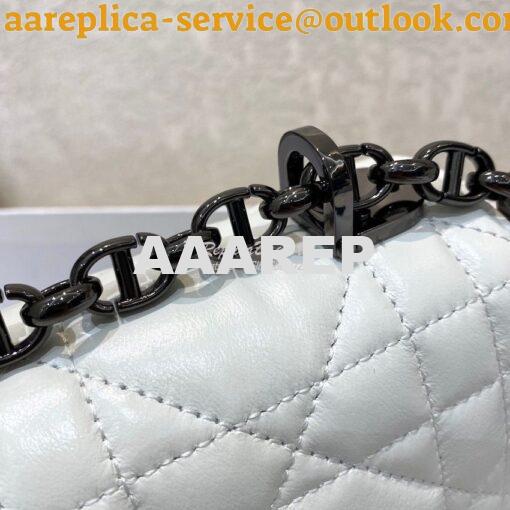 Replica Dior Medium Caro Bag Latte Quilted Macrocannage Calfskin with 4