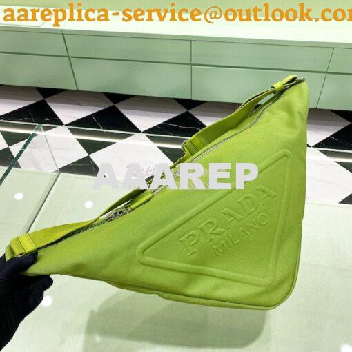 Replica Canvas Prada Triangle Bag 2VY007 Fern Green