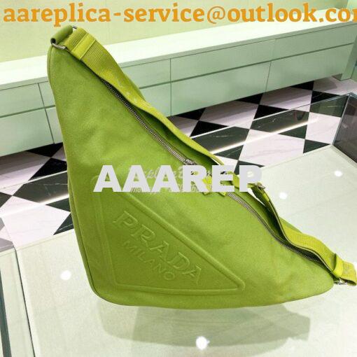 Replica Canvas Prada Triangle Bag 2VY007 Fern Green 2