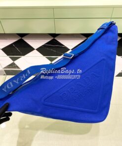 Replica Canvas Prada Triangle Bag 2VY007 Cobalt Blue