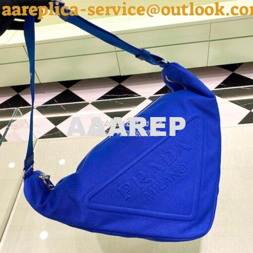 Replica Canvas Prada Triangle Bag 2VY007 Cobalt Blue 2