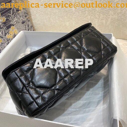 Replica Dior Medium Caro Bag Black Quilted Macrocannage Calfskin with 5