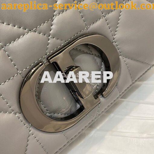 Replica Dior Small Caro Bag Steel Grey Quilted Macrocannage Calfskin w 2
