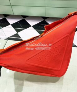 Replica Canvas Prada Triangle Bag 2VY007 Orange 2