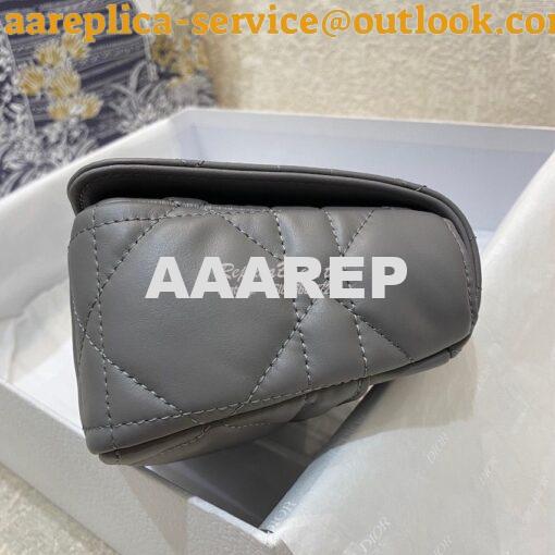 Replica Dior Small Caro Bag Steel Grey Quilted Macrocannage Calfskin w 4