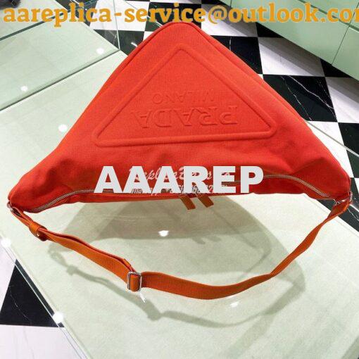 Replica Canvas Prada Triangle Bag 2VY007 Orange 4