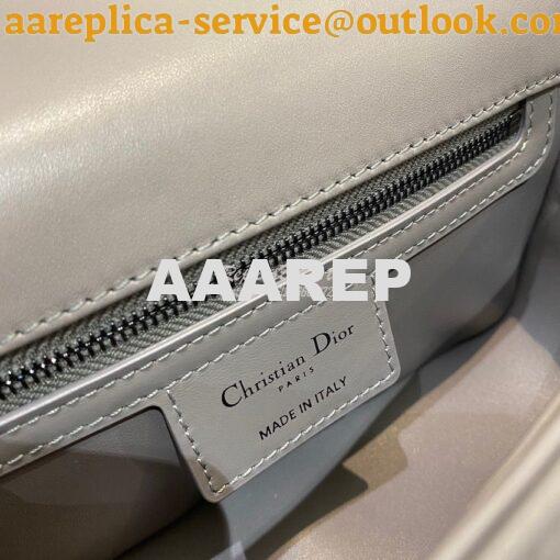 Replica Dior Small Caro Bag Steel Grey Quilted Macrocannage Calfskin w 9
