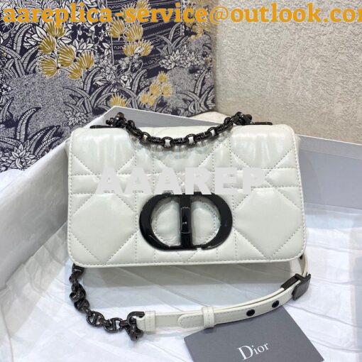 Replica Dior Small Caro Bag Latte Quilted Macrocannage Calfskin with R